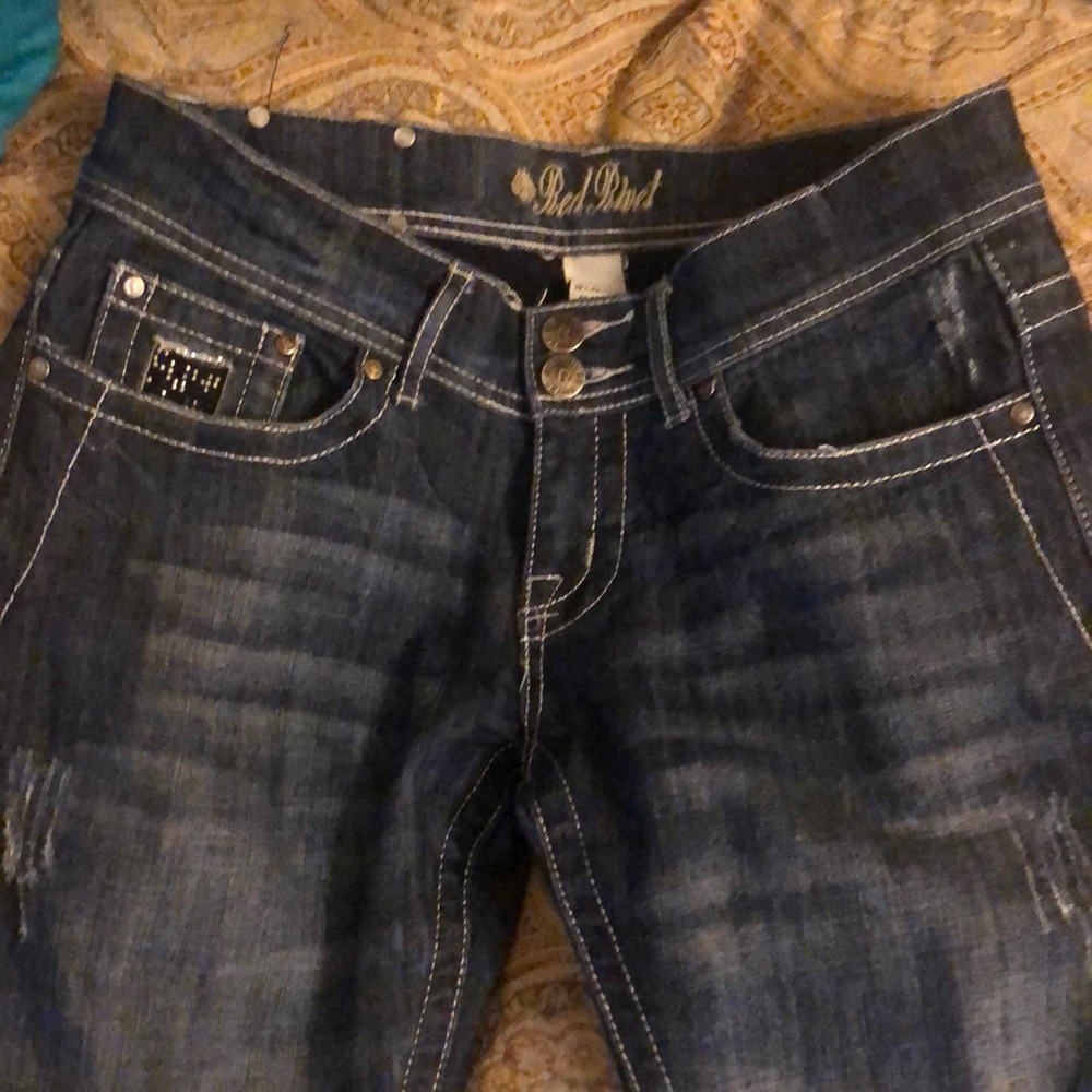 Red Rivet sparkle Jeans - Picture 5 of 8